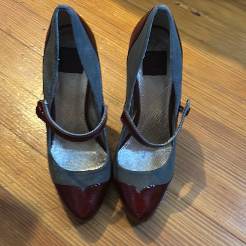DOLCE VITA PIN UP COUTURE RED STILETTO High Heel SHOES SIZE 7 & 1/2 WORN